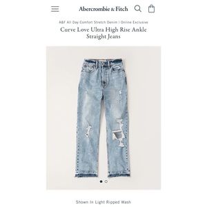 Abercrombie and Fitch Ultra High Rise Ankle Straight Size 0/ 25